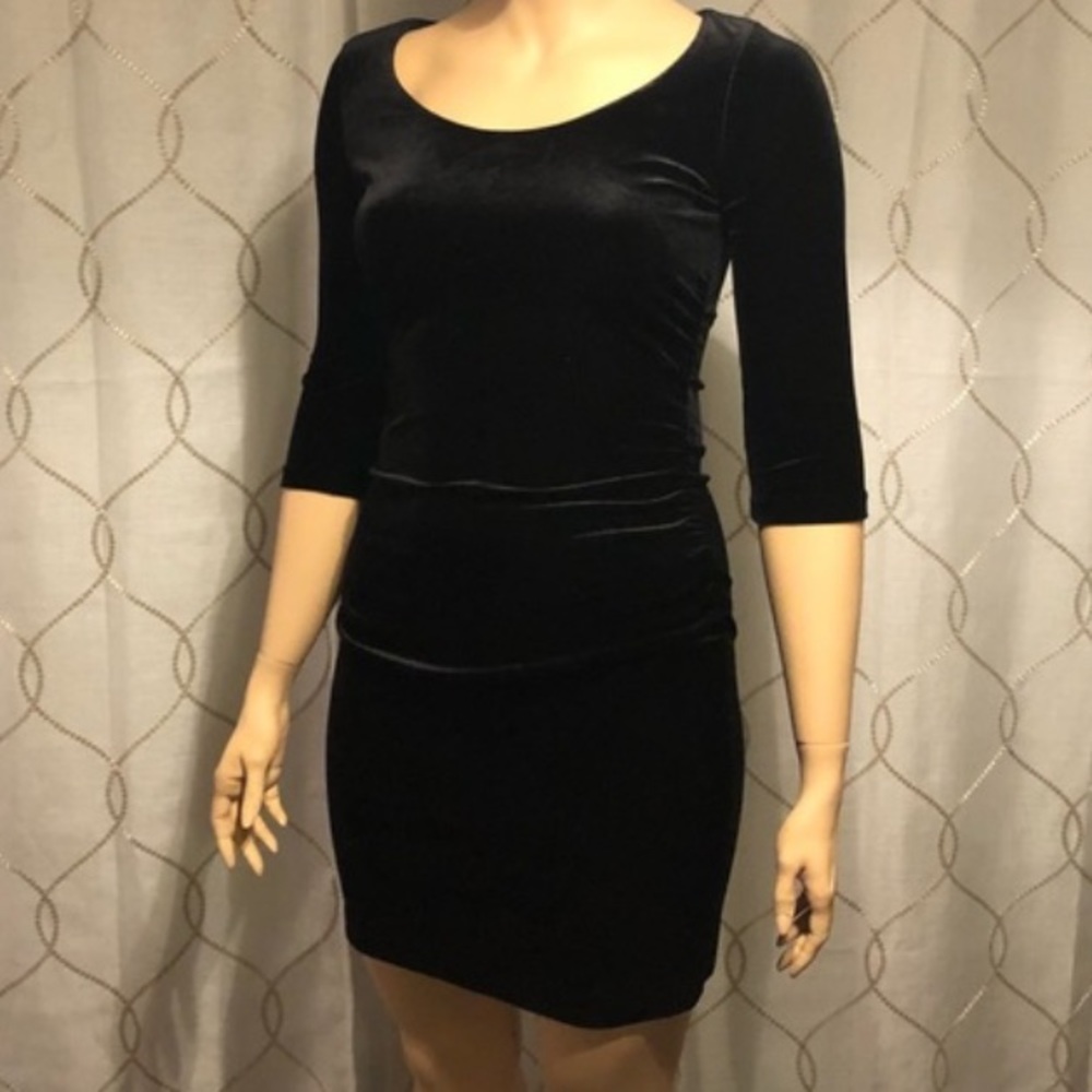 WHBM black velvet cocktail dress